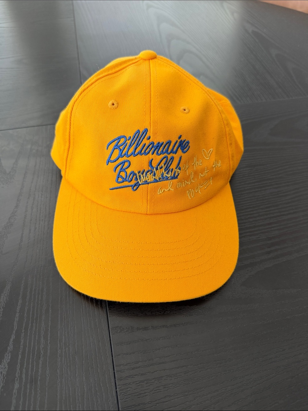 Billionaire Boys Club Yellow Cap with Blue Script